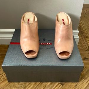 Prada Open toe wedge mules-nude